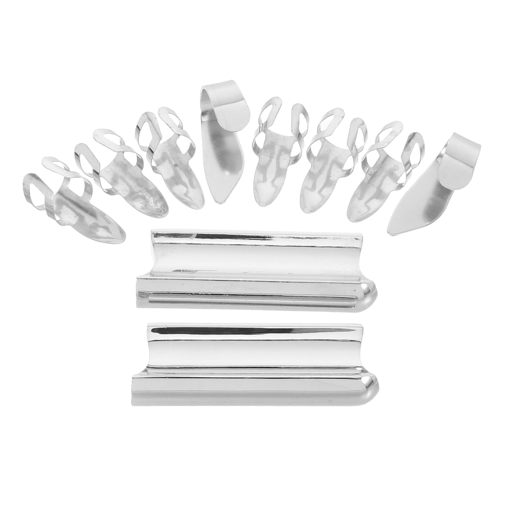 SUPVOX 10Pcs Guitar Slide Bar and Finger Picks Set Sturdy Accessories for Acoustic Guitarists Enhances Technique for Live Performances and Practice Sessions