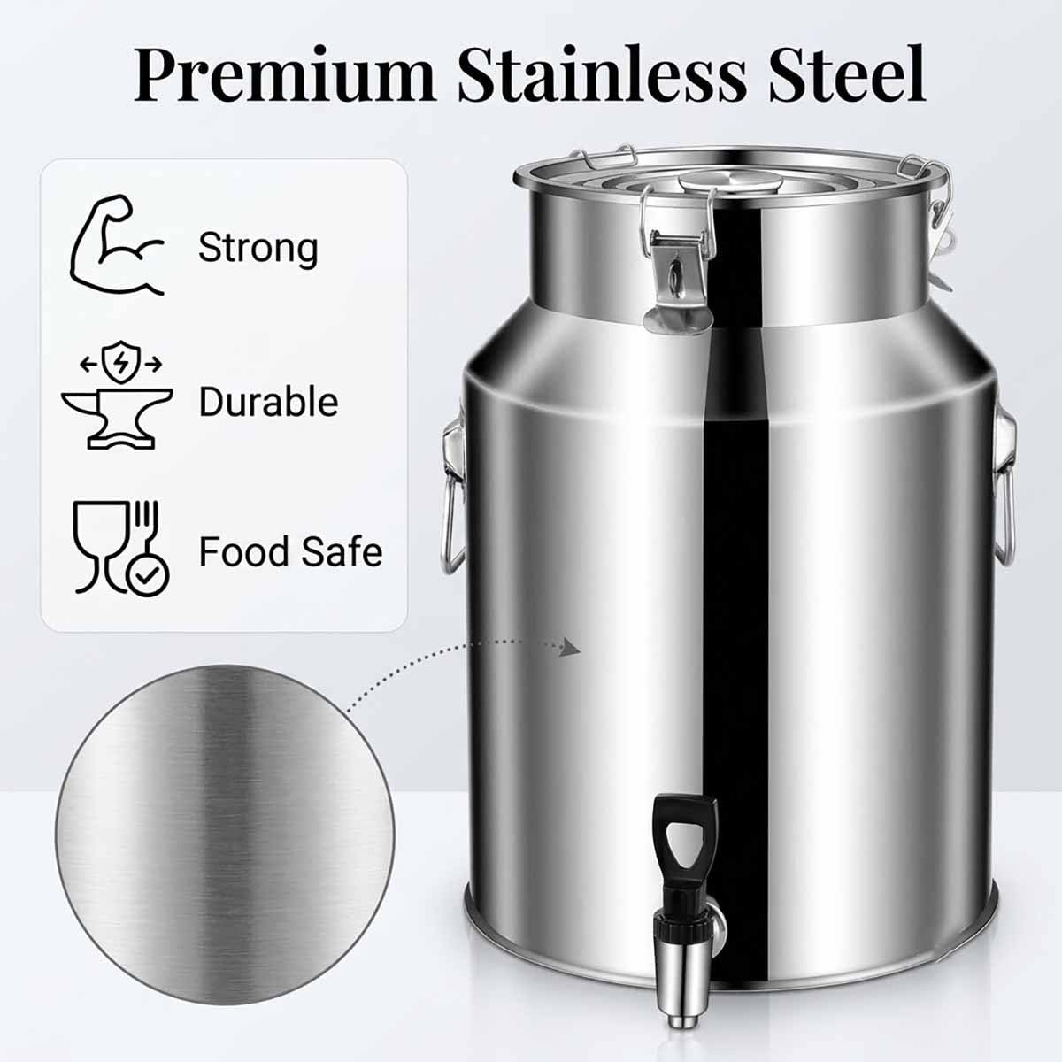 Jarra Leche Capuchino Acero Inoxidable Con Grifo,Depósito Espumador De Leche