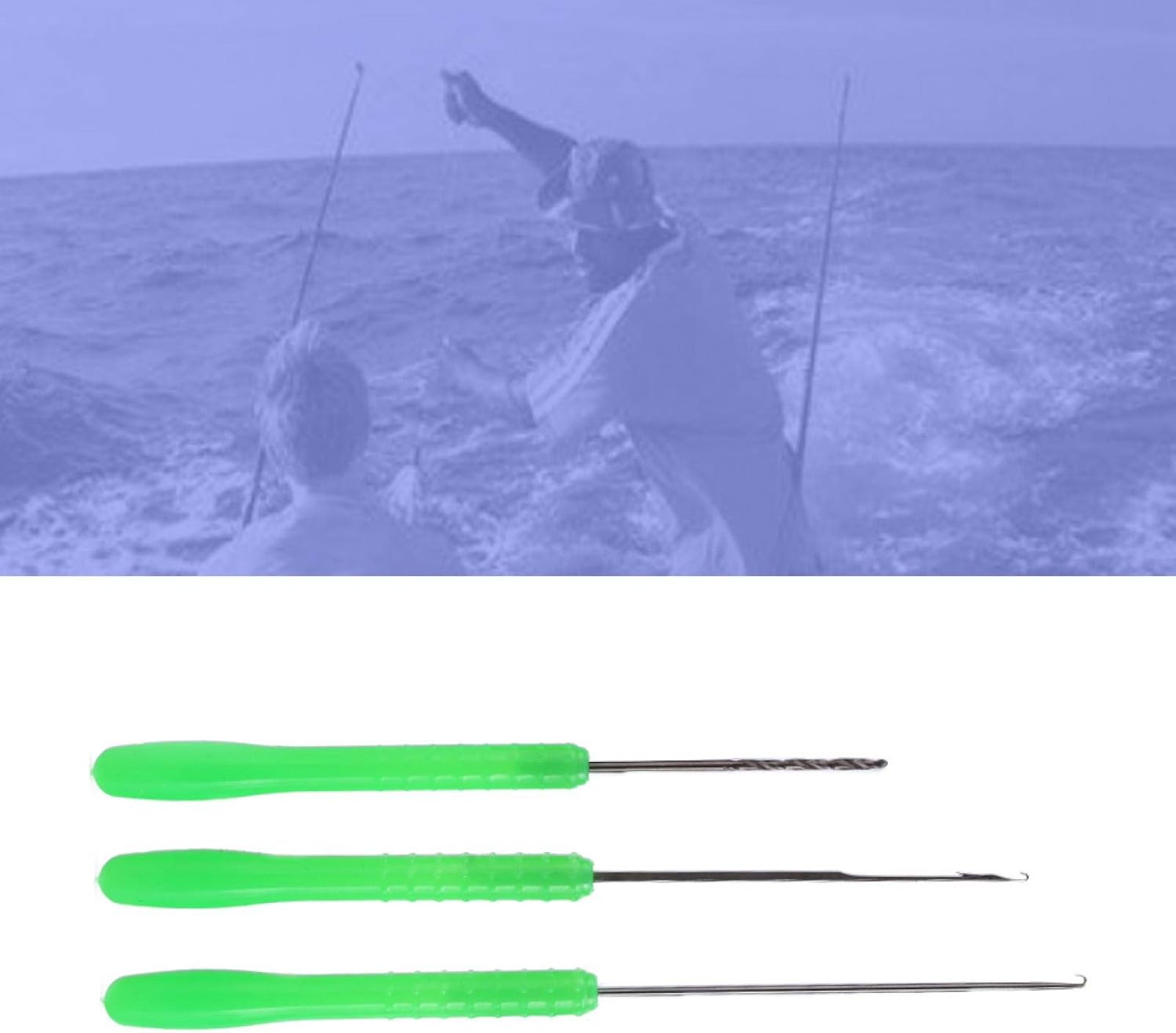 Fishing Bait Needle, High Carbon Steel 3 in 1 Fishing Bait Needle Tool Set Drilling Hook Needle Fish Bait