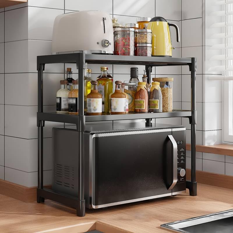 Smart Saver Kitchen Oven Microwave Shelf with Two Layers,Countertop Storage Rack, Tableware Storage Counter Space Saver Cabinet Organizer Spice Holder, (B0DFCQBLT3) Amazon Price History, Amazon Price Tracker