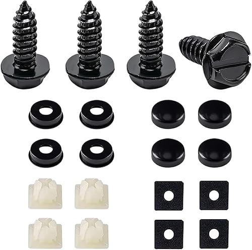 Juego de 4 tornillos para placa de matrícula, a prueba de óxido, antirruido y antirrobo, pernos de montaje autorroscantes de acero inoxidable para