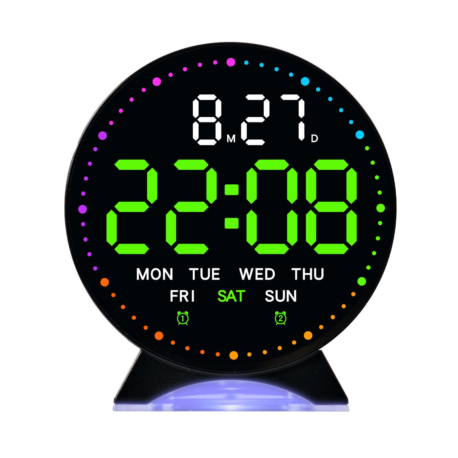 HDOYTXXM Digital Alarm Clock Bedroom Desk with Day of Week Temperature Loud for Bedside Table LED Digitals Clocks Digital Night Light Digitals Alarms