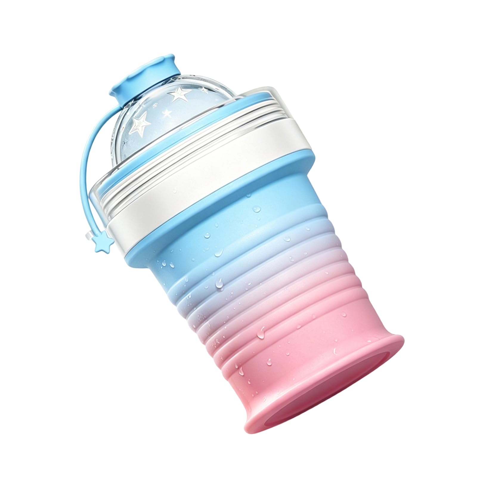 Nucelit Food Grade Silicone Ice Ball Mold with Foldable Cup and Straw for Drink Multifunctional Folding Drinking Cup Drinkware Accessories