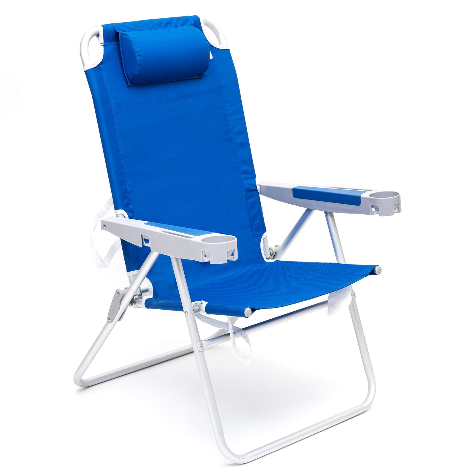 SUNNYFEEL Folding Beach Chair Camping Chairs for Adults Lightweight Aluminium 5 Reclining Positions Adjustable High Back Portable for Outdoor, Camp, Festival, Garden, Fishing
