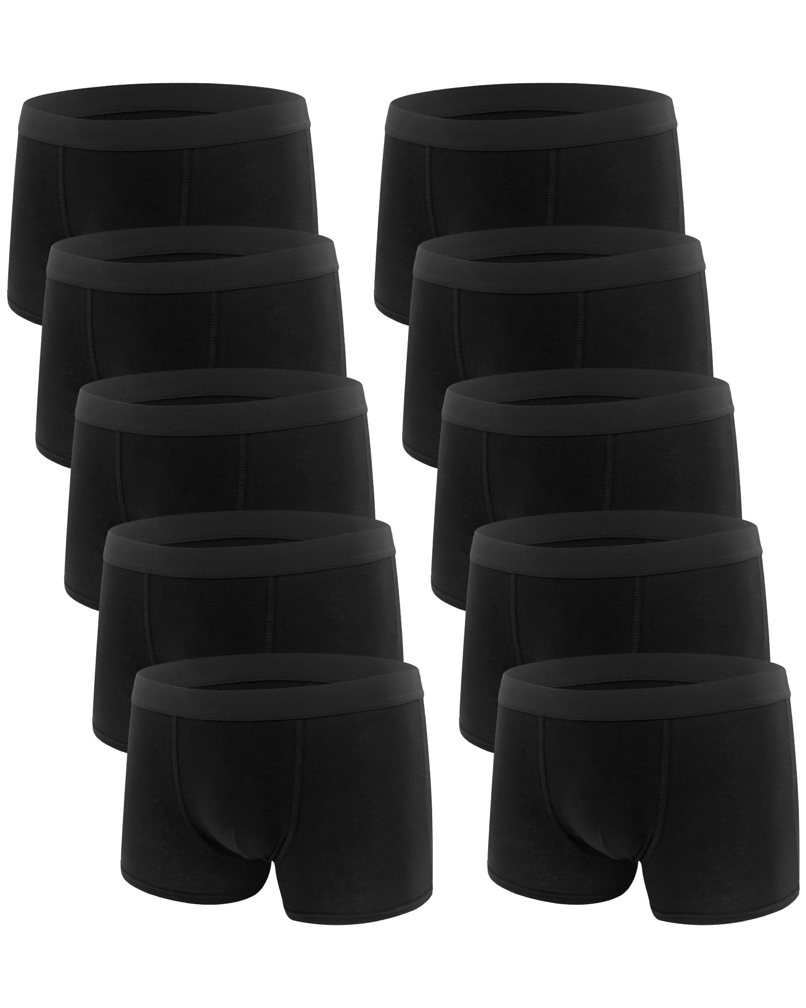 Desanlapi Confezione da 10 Boxer da Bambino in Cotone Nero 134-140 | Biancheria Intima Giovanile, Boxer per Ragazzi, Comodi Elastiche e Traspiranti
