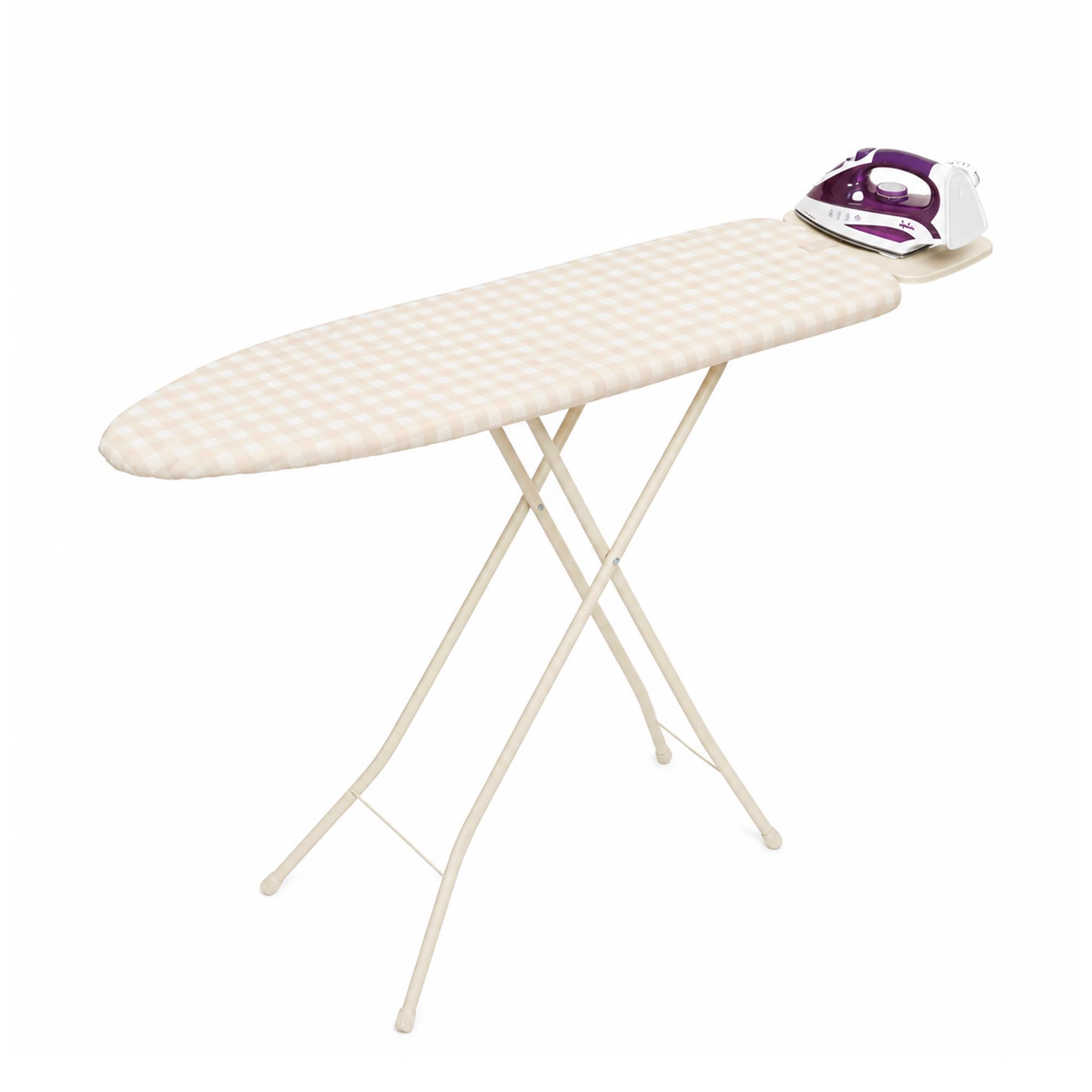 JATA HOGAR HPLA8126 - Table à Repasser Pliable 110 x 32 cm, Hauteur réglable jusqu'à 92 cm, Housse 100% Coton, Repose-Pieds XL, Pieds antidérapants, Planche à Repasser résistante
