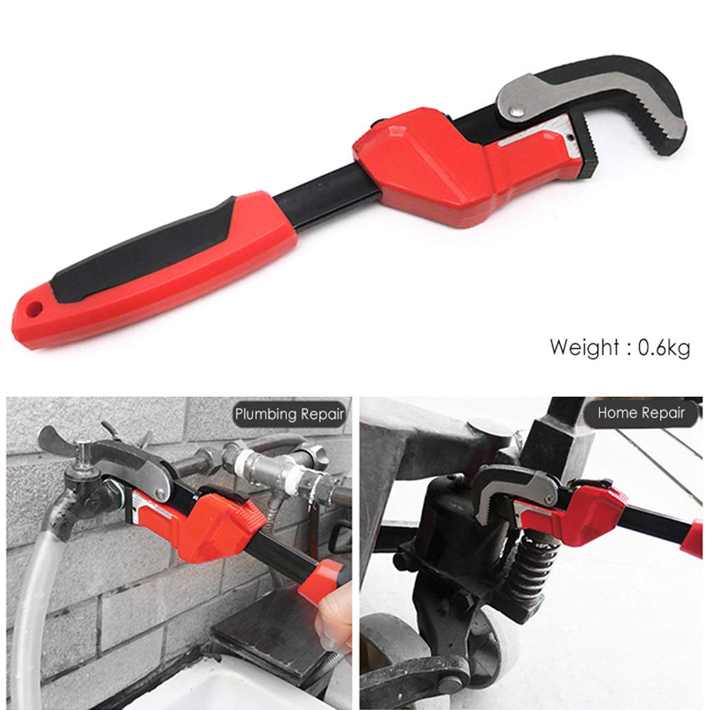 Klucz hydrauliczny do rur, klucz do rur prostych, klucz grzechotkowy uniwersalny klucz, 30 cm regulowany, wytrzymały naprawa domu narzędzi hydraulików, zaworów, rur i rur