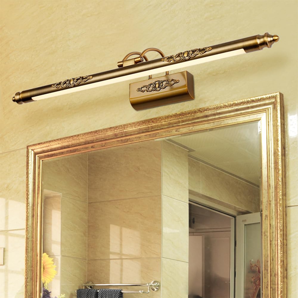 Jadssox Luz Dorada para tocador de baño sobre Espejo, Luces LED para Accesorios de baño, lámpara de baño Morden, lámpara de baño, Aplique de Pared de baño Cepillado sobre Espejo