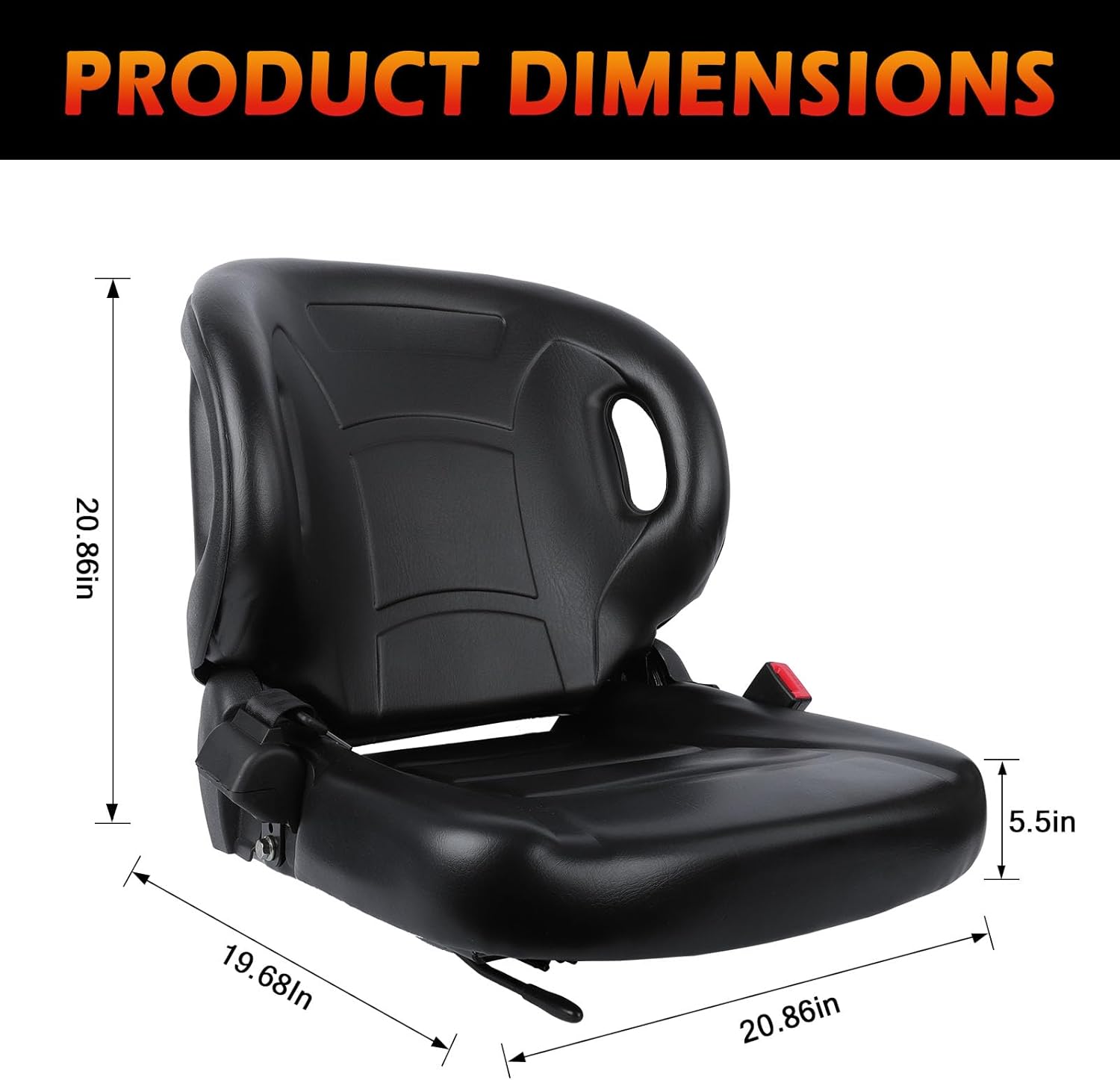 Forklift Seat with Gravity - Sensing Micro Switch,Retractable Safety Belt and Slider Rail Compatible with Toyota,Cat, Clark, Komatsu, Nissan, Yale,Hyster