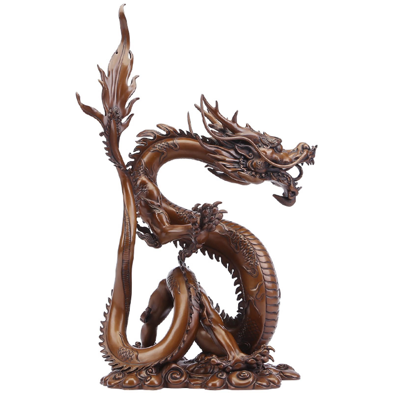 Hhhxkkuu Premium Solid Copper Zodiac Dragon Sculpture (33x28x54cm)