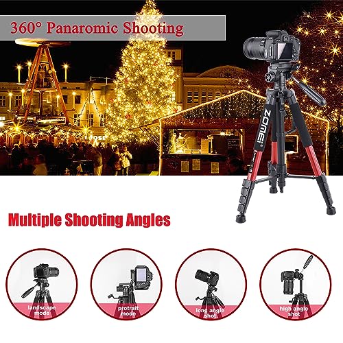 ZOMEi 188 cm Tripod Heavy Duty Tall Tripod Stand, Professional Travel Video Tripod Compatible with DSLR Cameras - Image 4