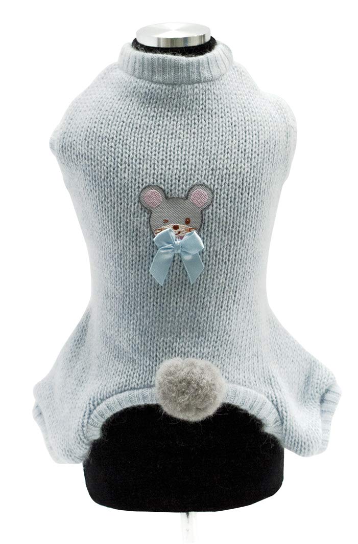 Combinaison 4 pattes en laine pour les promenades hivernales en bleu