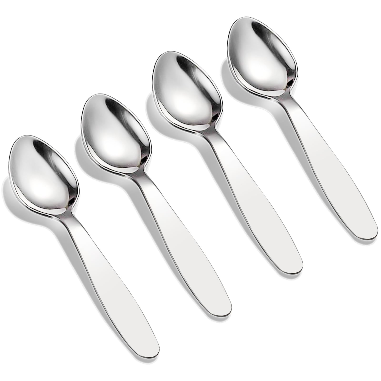 VANRA Premium 18/8 Stainless Steel Children Cutlery Set 5.9-inch Kids Dinner Spoons Set 4 Pieces Silverware Flatware Utensil Set for Home School (4 Spoons)