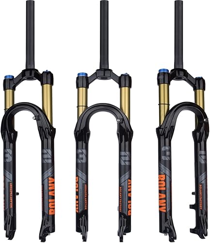 BOLANY Horquilla de suspensión de bicicleta de 27.529 pulgadas, viaje de 1.126in (1-18 pulgadas)*8.661in dirección recta sin rosca 0.354in