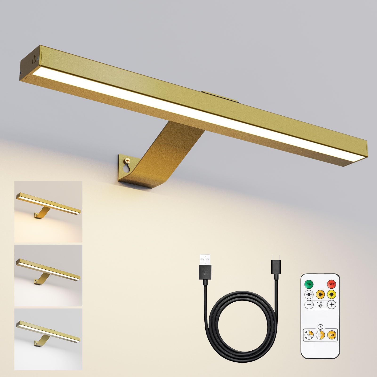 Harper Living Picture Light For Wall GoldRechargeable Wall Light IndoorDimmable & 3 Colour Temps from B&Q