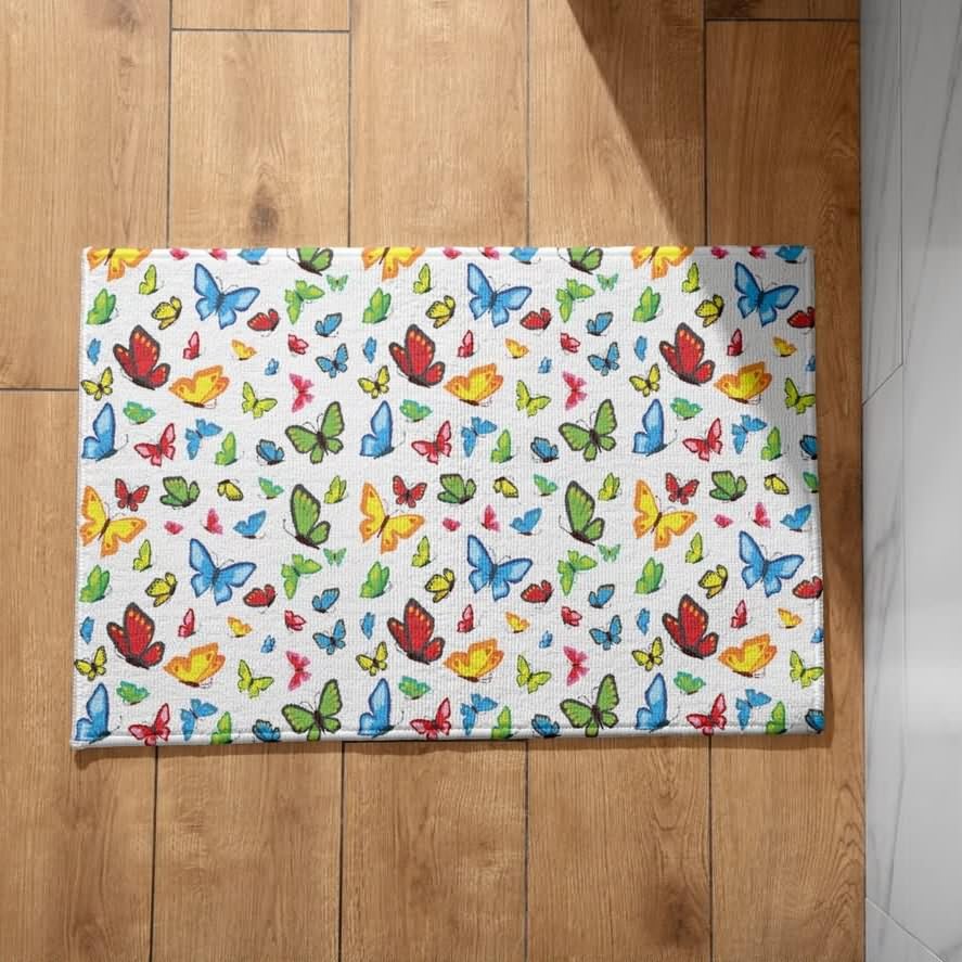 Isdreem Alfombra Lisa Felpudo Exterior Terraza Mariposa Alfombra Tienda De Campaña Alfombrilla Baño Lavable Antideslizante Alfombrillas Decorativas Antideslizantes, 45x75cm