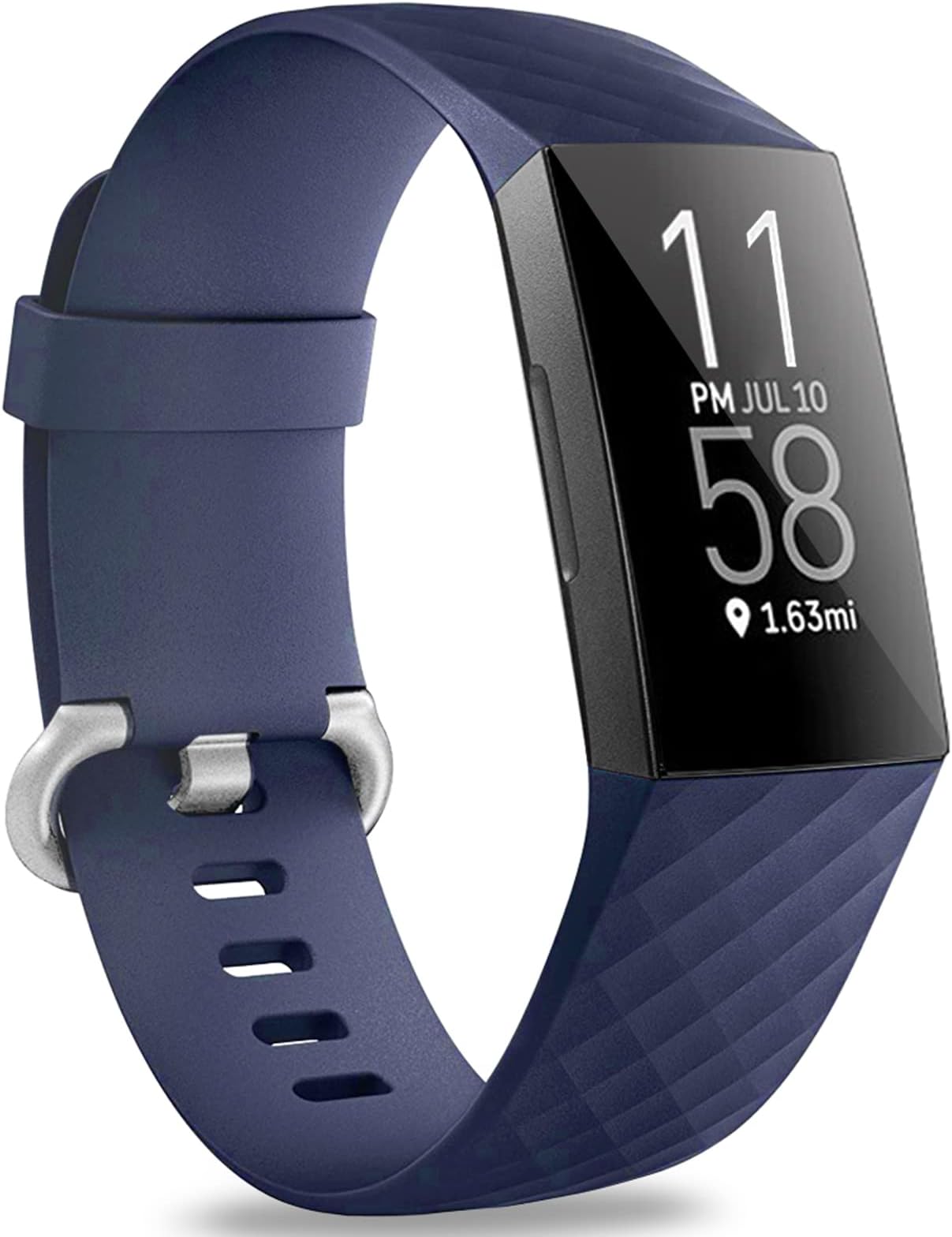 Hamile Bands Compatible with Fitbit Charge 4 / Fitbit Charge 3 / Fitbit Charge 3 SE, Waterproof Replacement Watch Strap Fitness Sport Band Wristband for Women Men, Large, Midnight Blue