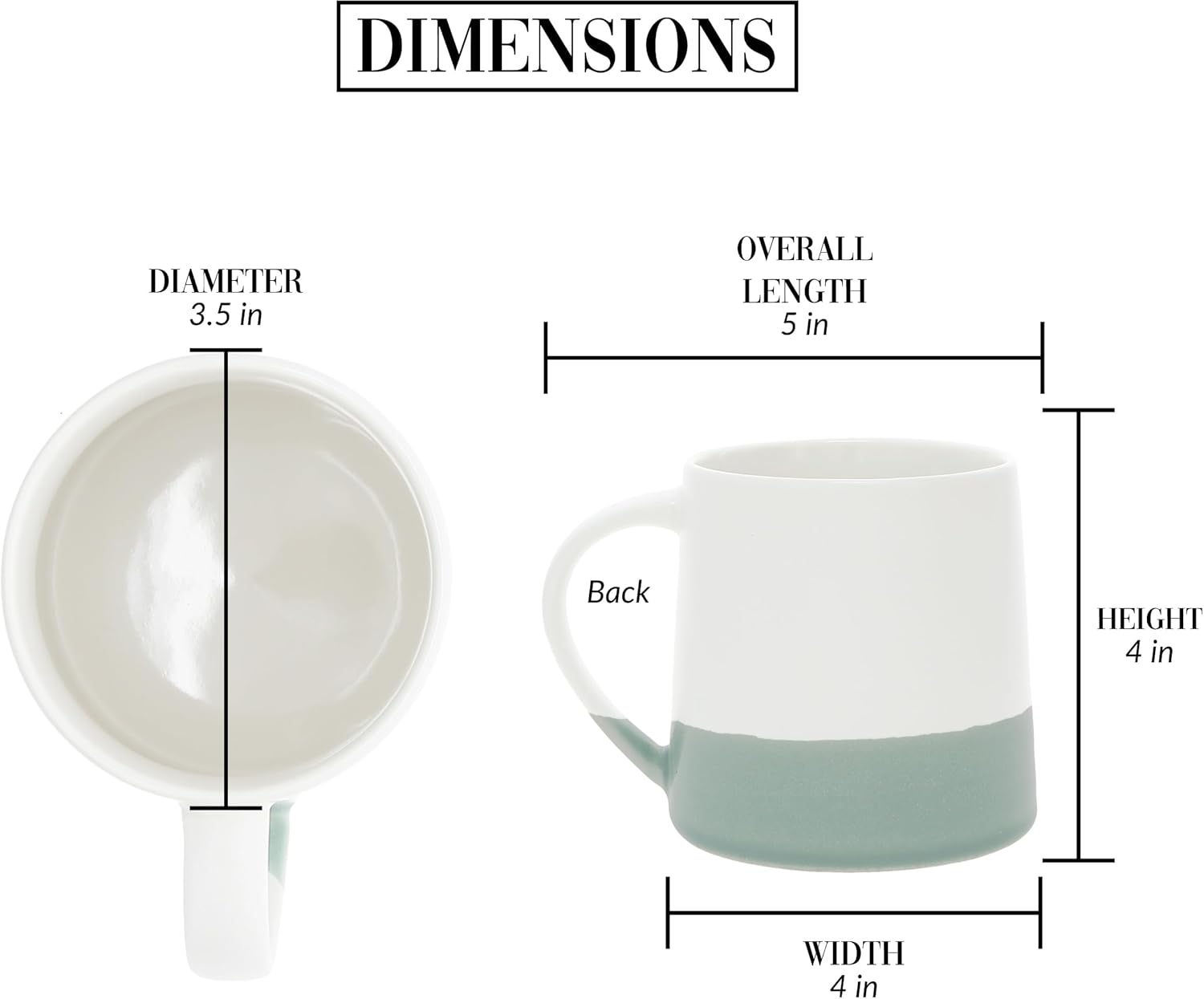 Pavilion Gift Company - Love You Friend - 17 oz Organic Shaped Teal Dipped Stamped Letter Novelty Coffee Mug Tea Cup Best Friend Bestie BFF Gift Neutral Home Modern Friendship Present - Image 3