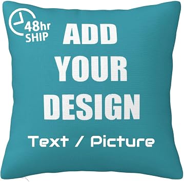 Personalized Pillow Custom Pillow Cover Customized Pillowcase Standard Square Throw Pillow Case Design with Picture Text Photo Gifts 16"x16"