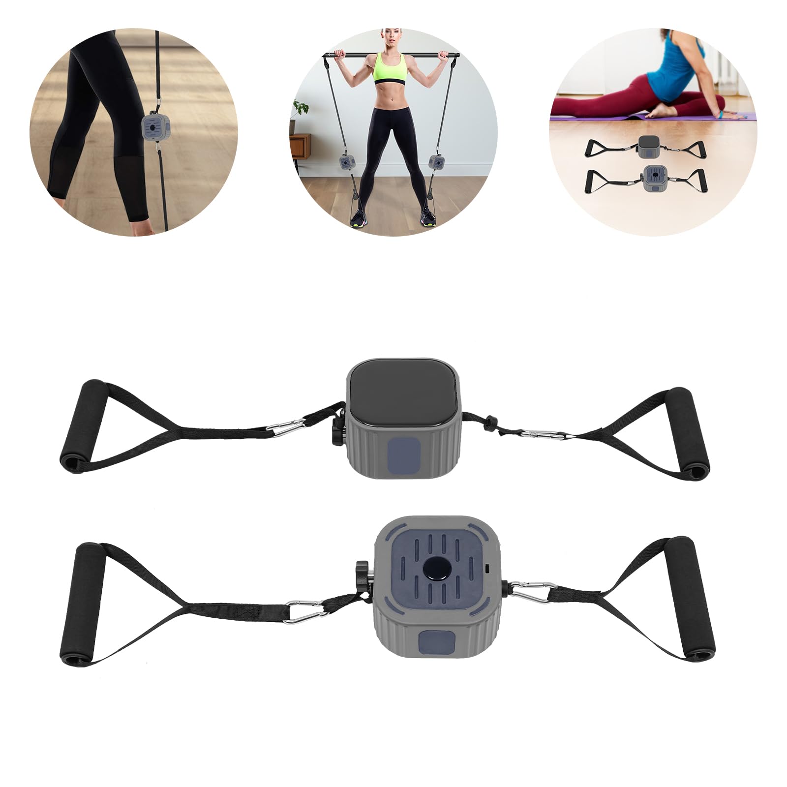 Widerstandsbänder mit Pump Fitnessbänder Set, 3-18KG Einstellbares Resistance Bands Set mit 2 Haupt-Motoren, Workout Bänder& Pump Set für Muskelaufbau, Pilates