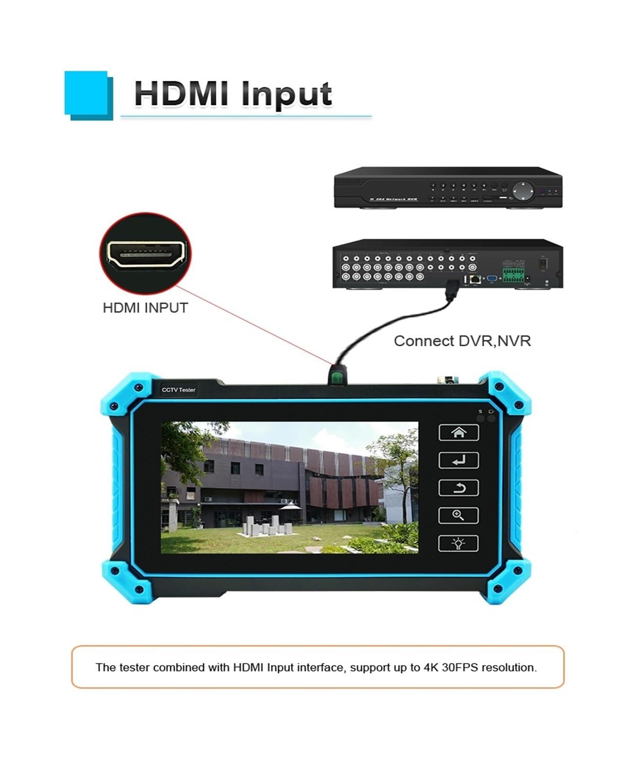 Comprobador de cámara portátil Probador Ip 4K Ipc 5200c Plus, Cámara Cctv, Monitor De Seguridad, Prueba Analógica Poe, Probador CCTV Rj45, Probador De Cable De Red Visualización de imágenes de cámara