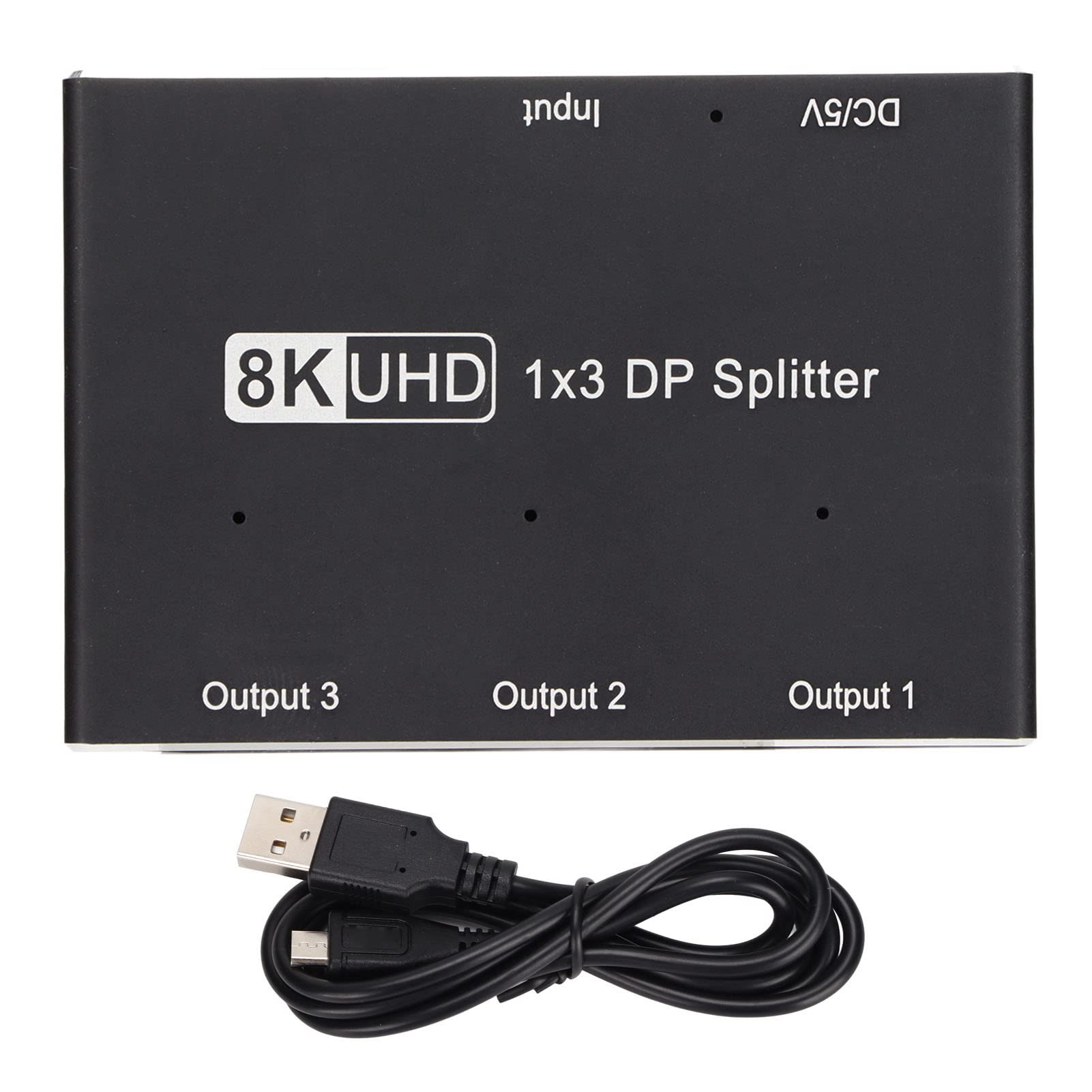 Displayport, Splitter DisplayPort 1x3 8K 30Hz 4K 144Hz Triple MST SST Hub 1 in 3 Out Splitter DP per Home Theater, Scuola, Hotel, Ecc