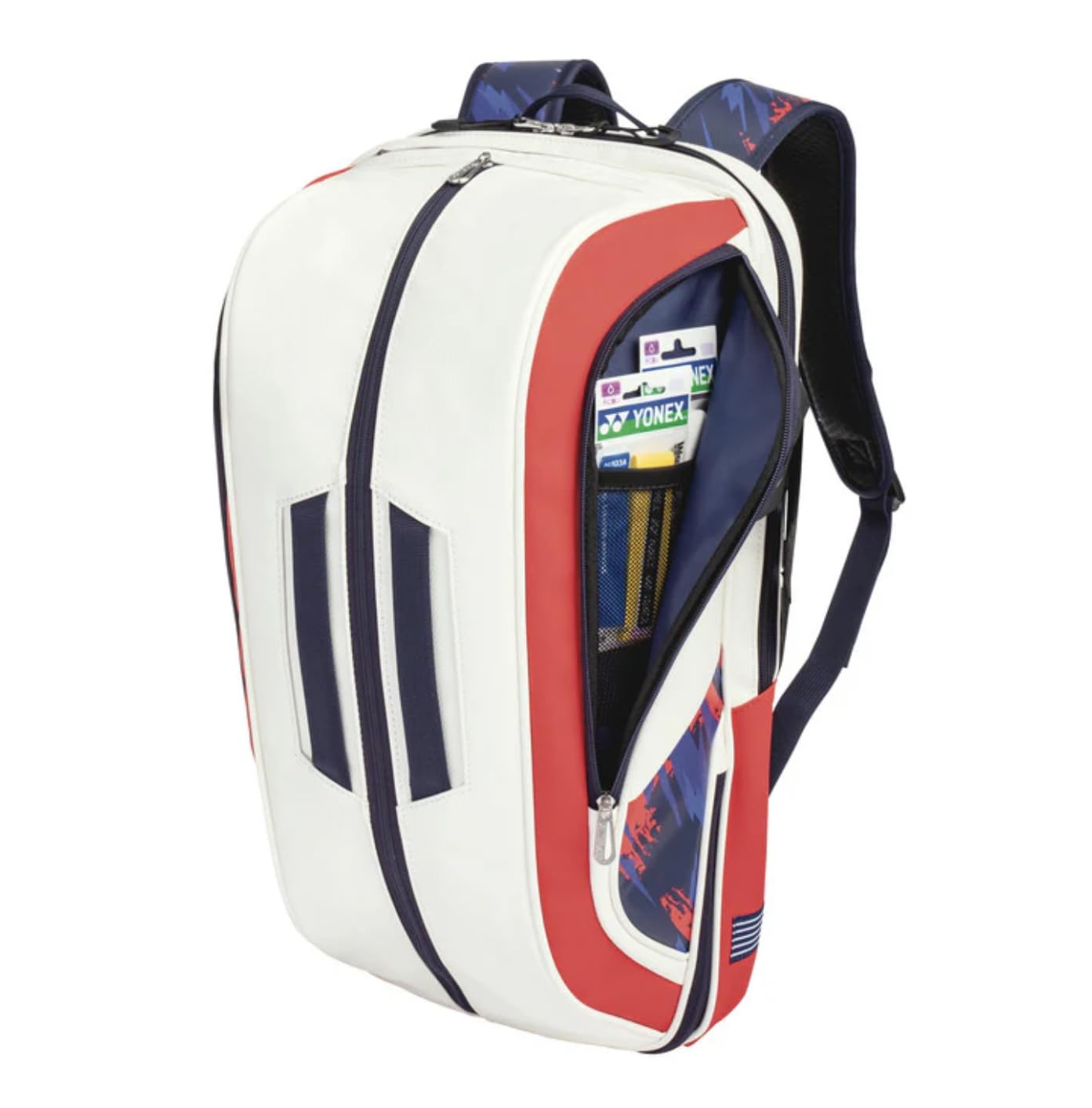 YONEX BA02312EX Expert Badminton/Tennis/Squash Borsa Zaino in Pelle Capacità 3 Racchette con Scomparto Scarpa