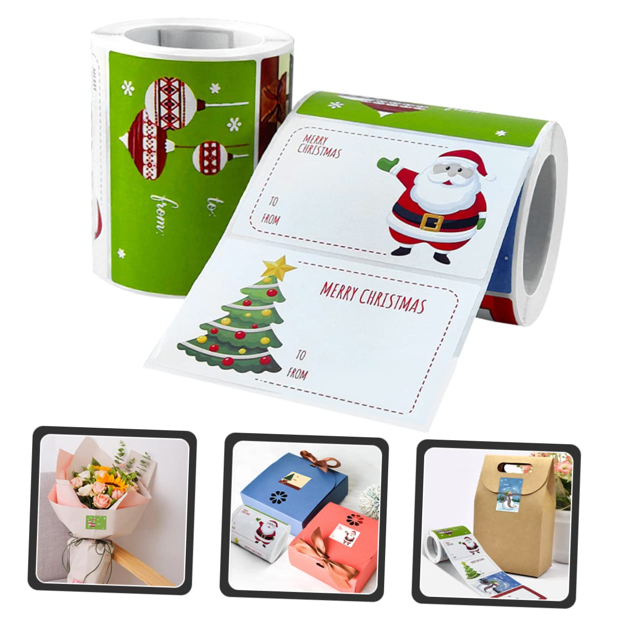 SHINEOFI 6rotoli Adesivi Natalizi Etichette Autoadesive Per e Stickers Per e Decorazioni Per