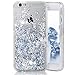 iPhone 7 Case, SUPVIN Liquid Case for iPhone 7, Fashion Creative Design Flowing Liquid Floating Luxury Bling Glitter Sparkle Diamond Hard Case for iPhone 7 2016 Release (Silver)