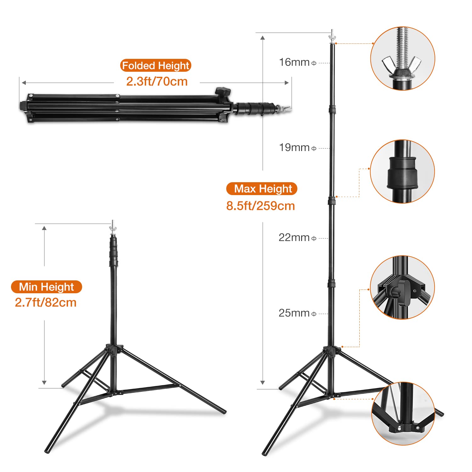 Yesker Photo Video Studio 8.5 x 10ft Green Screen Backdrop Stand Kit