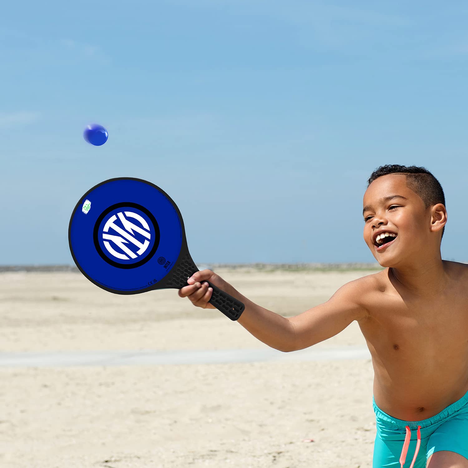 Set De 2 Raquettes De Plage AC Milan Officiel - Avec Balle - Pour Enfants Et Adultes - Jeu Extérieur