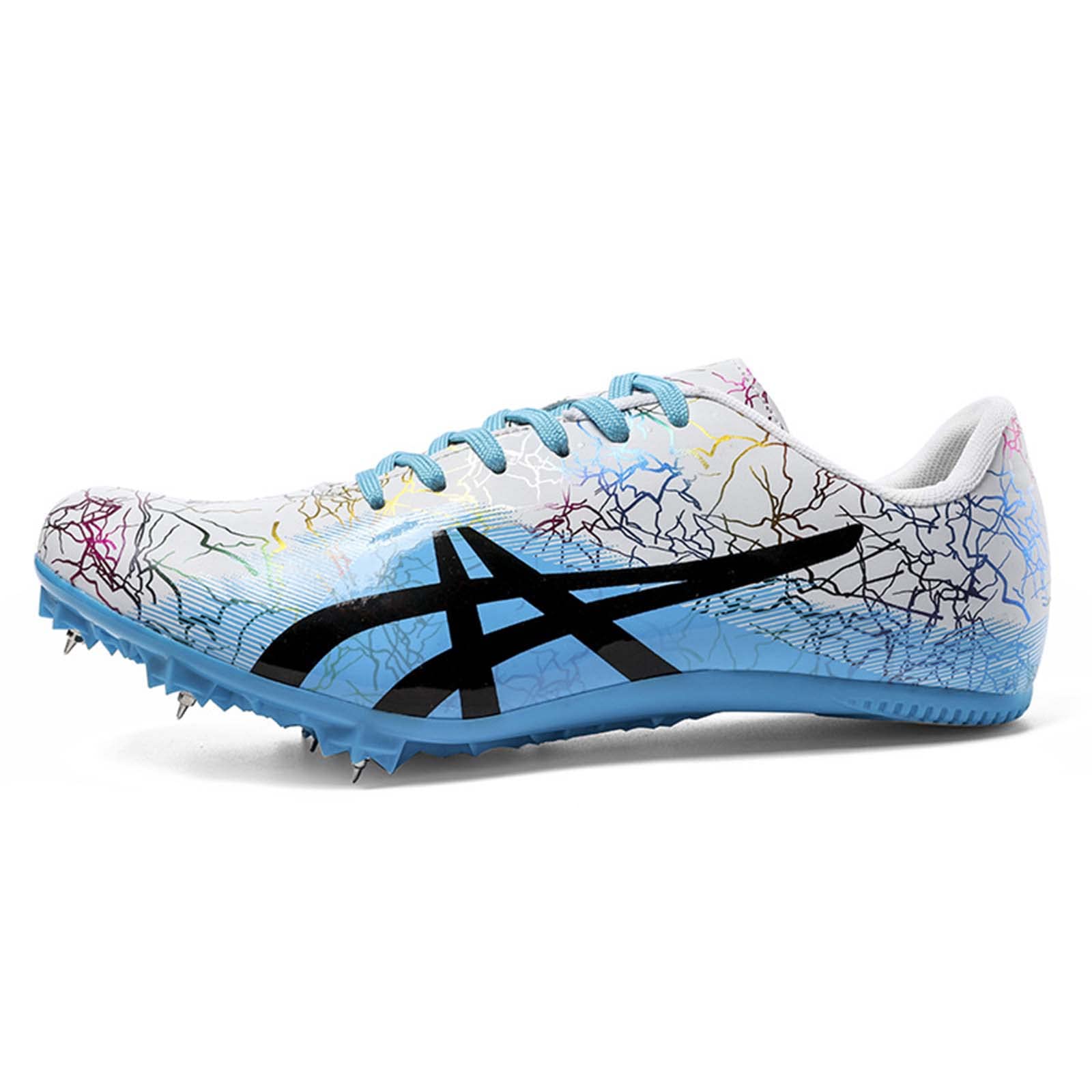 SDEQA Chaussures D'athlétisme pour Unisexes Adulte Respirantes Chaussures D'athlétisme À 7/8 Clous Antidérapantes Dédiées Pointes De Sprint Junior