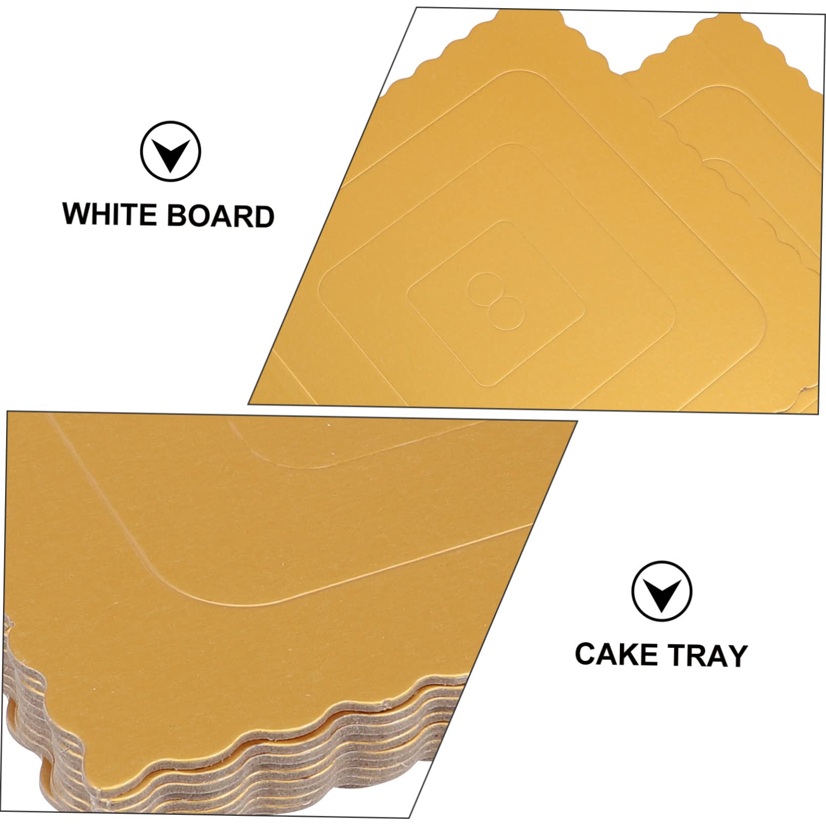 ABOOFAN 10 Plateaux à Gâteaux Carrés en Carton Doré, Support Solide pour Gâteaux, pour Présentation et Emballage, Lot de 10, Style Élégant
