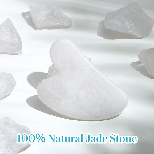 Vista 98 de rosenice Gua Sha Herramientas Faciales Natural Gua Sha Jade Piedra para el Cuidado de la Piel Facial Cuerpo para SPA