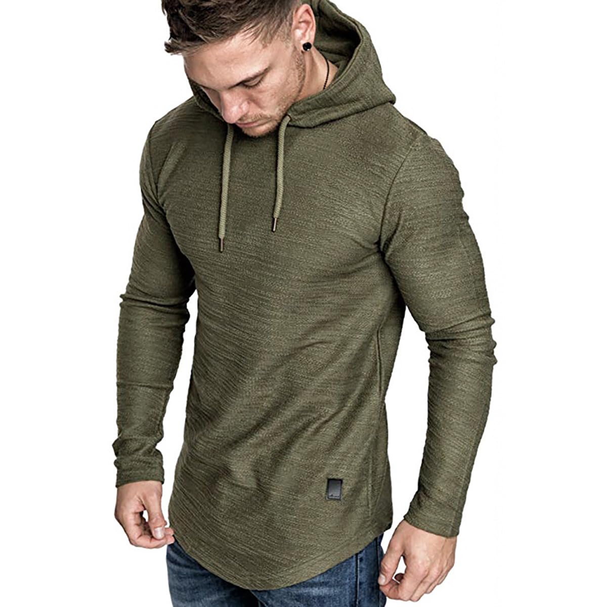 Generic Long Sleeve Shirts for Men Solid Color Sweatshirt Blouse Casual Beach Shirt for Men Big and Tall Shirts for Men Green, XX-Large