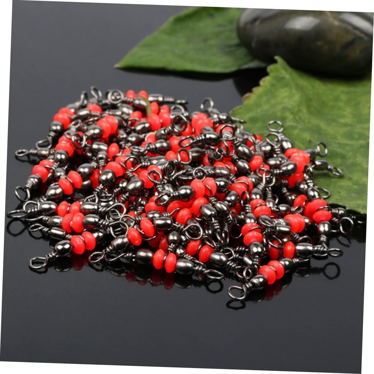 YARNOW 300 Piezas Conector Giratorio de Pesca giratorios triples de Pesca Aparejos giratorios de Pesca polea Accesorios Pesca Estilo japones Equipo de Pesca Pescar Girar Rojo