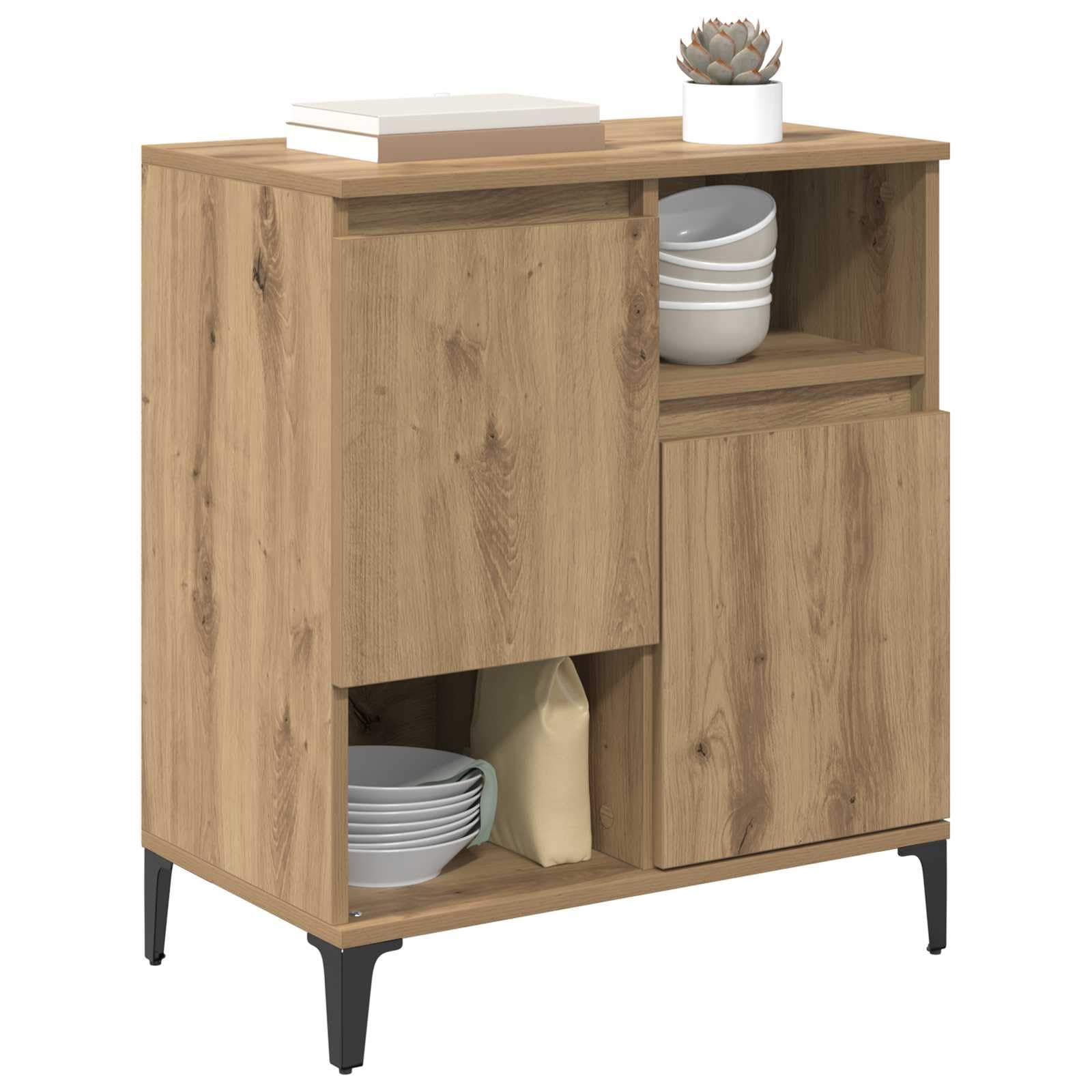 vidaXL Aparador Roble Artisan 60 x 35 x 70 cm Madera de ingeniería