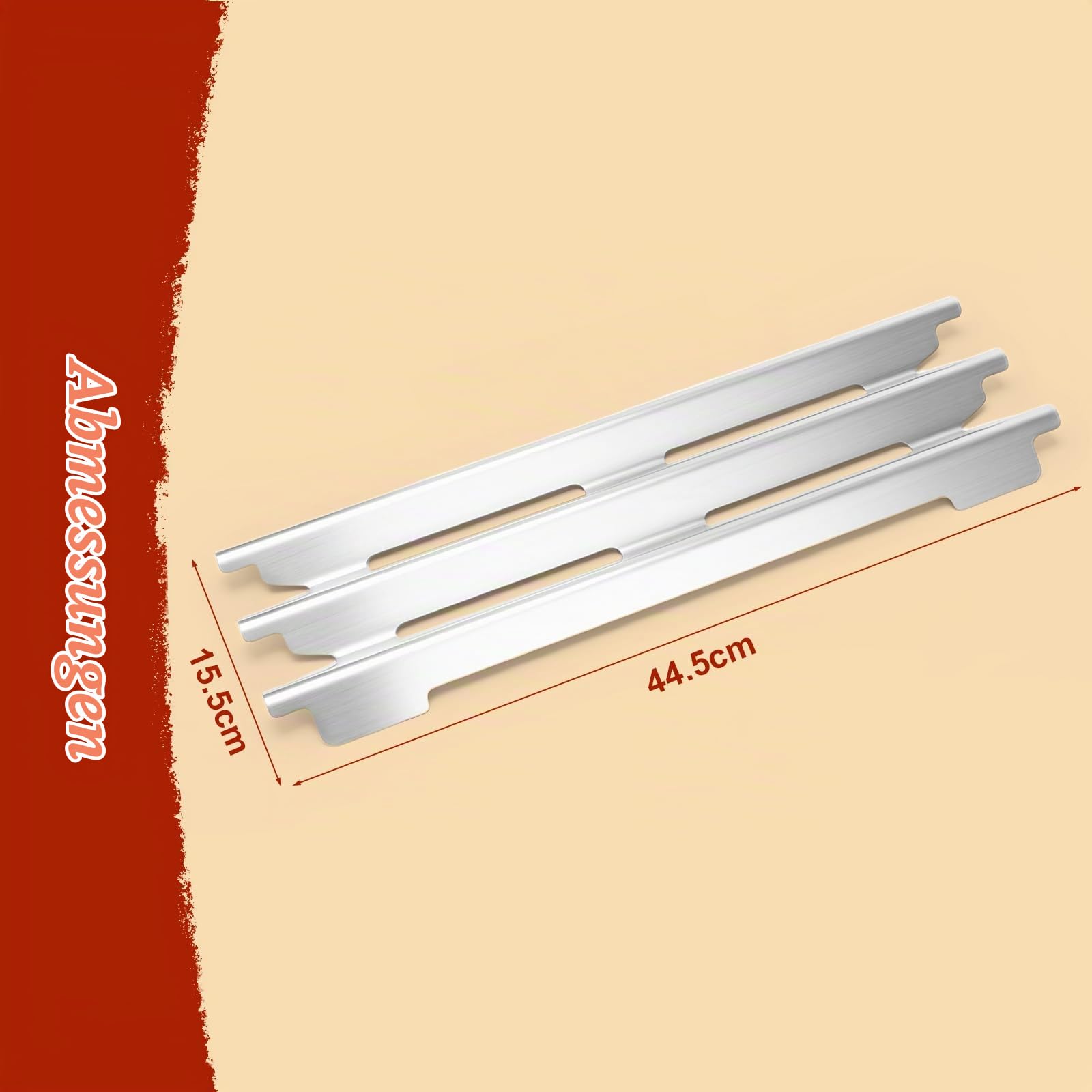 Denmay 44,5 x 15,5cm Edelstahl Brennerabdeckung Ersatzteile für Broilking Imperial & Regal Gasgrill, Heizplatte Flavorizer Bars für Broil King Imperial Regal 420 440 490 590 690 520 570, 6 Stück