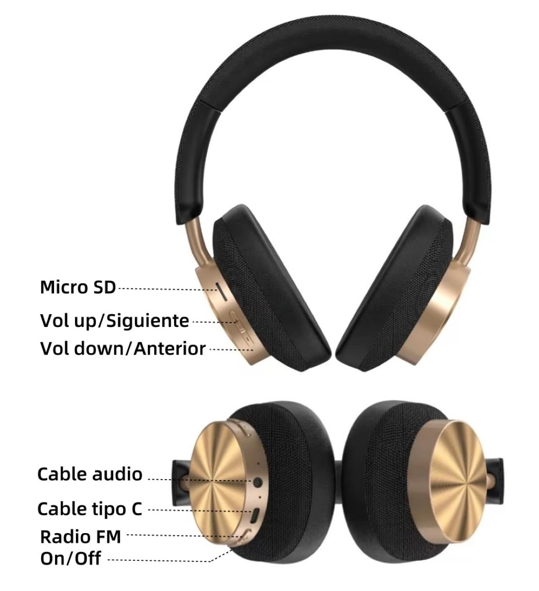 Next Destination ND-06 Auriculares Inalámbricos de Diadema Bluetooth 5.3, Bajo Potente, Batería 40H, Ajustables, Deportivo, Cancelación de Ruido, Cascos Supraaurales Wireless Headphones Over-Ear Azul