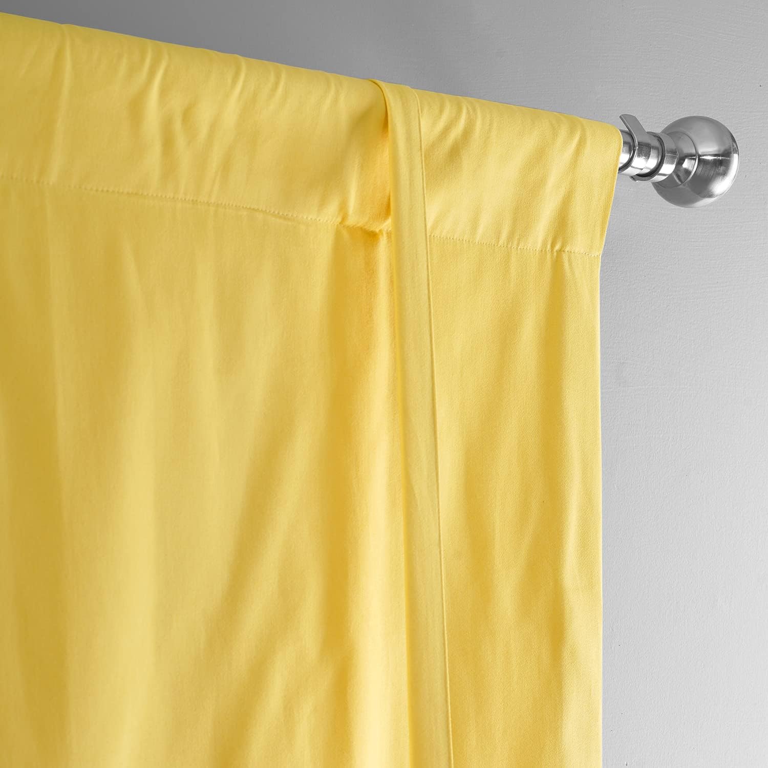 HPD Half Price Drapes Solid Cotton Room Darkening Tie Up Curtains for Windows Roll Up Balloon Curtain for Living Room, Kitchen 46 X 63 (1 Panel), Mustard Yellow