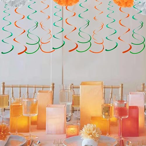 Miniatura 6 de MOWO Decoración colgante de espiral de aluminio naranja y azul real para cumpleaños, graduación, Año Nuevo, suministros de fiesta de Halloween,