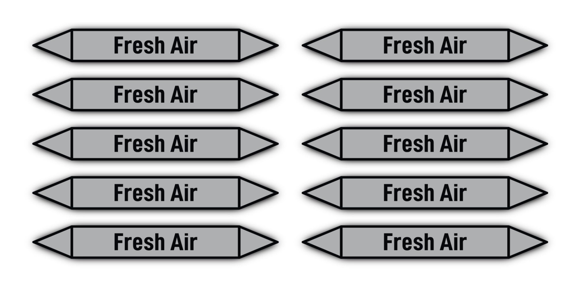 Havati Air: Fresh Air Sticker 100 X 15 Mm Pack Of 10 Group 3 Air Pipeline Marking According To Din 2403 Fresh Air