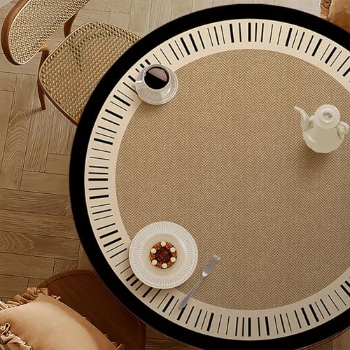 mongdodo PUレザー テーブルクロス 円形 家庭用 カラー8 耐熱 撥水加工 ラウンド テーブルカバー 花柄 防水 テーブルマット デスクマット 撥油 食卓カバー 汚れ防止 ダイニングテーブルマット キズ防止 130cm 耐摩耗性 耐久性