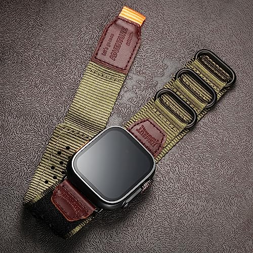 Compatible with Apple Watch Band 38/40/41/42/44/45/49/46mm,Rugged Replacement Nylon Strap With Three Buckle Loop Design For iWatch Ultra 3/2/1 - Image 3