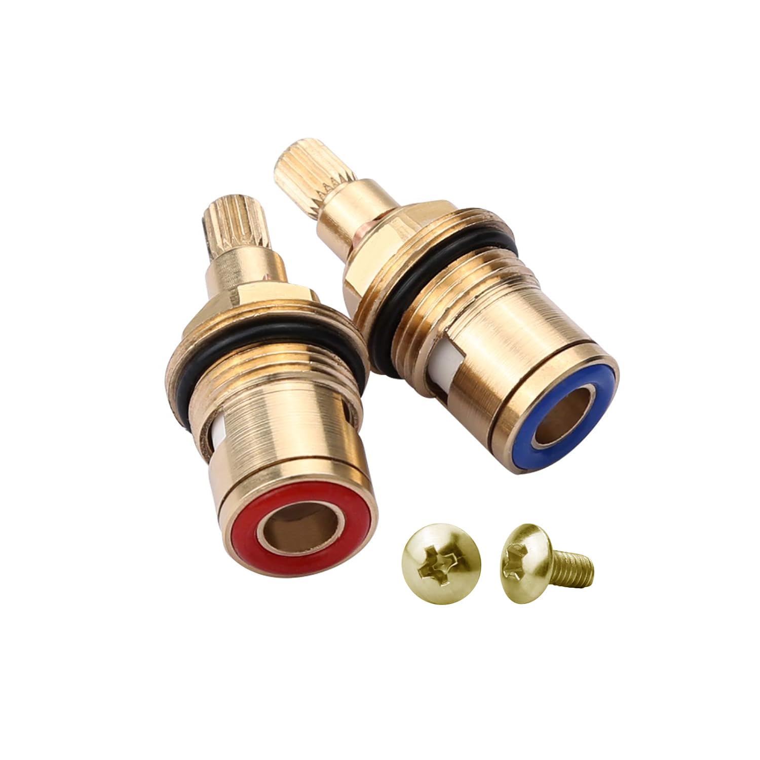 2 Set Ceramic Tap Cartridge 1/4 Turn 20 Spline, Tap Valve Replacement for Shower Bath Taps with Washers, Tap Glands Seals Repair Kit, Solid Brass Cera