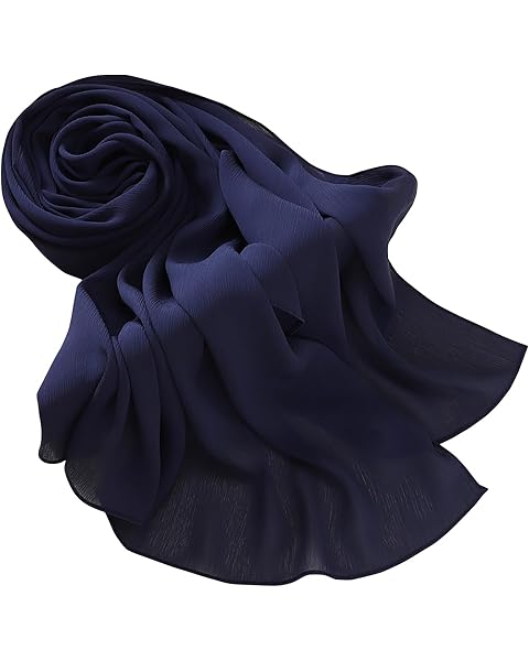 PeacePray Premium Long Crinkle Chiffon Hijab Scarf for Women, Very Soft Muslim Head Scarfs
