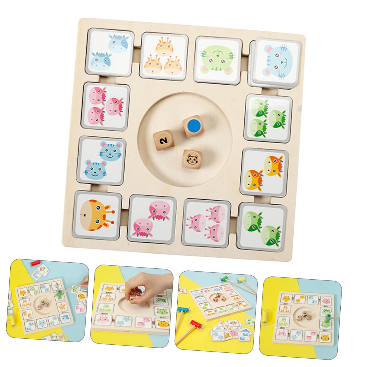 Yardwe 1 Set Giochi da Tavolo per Carte Animali Educativo Portatile per Sviluppo Intellettivo e Divertimento Adatto Ragazzi e Ragazze