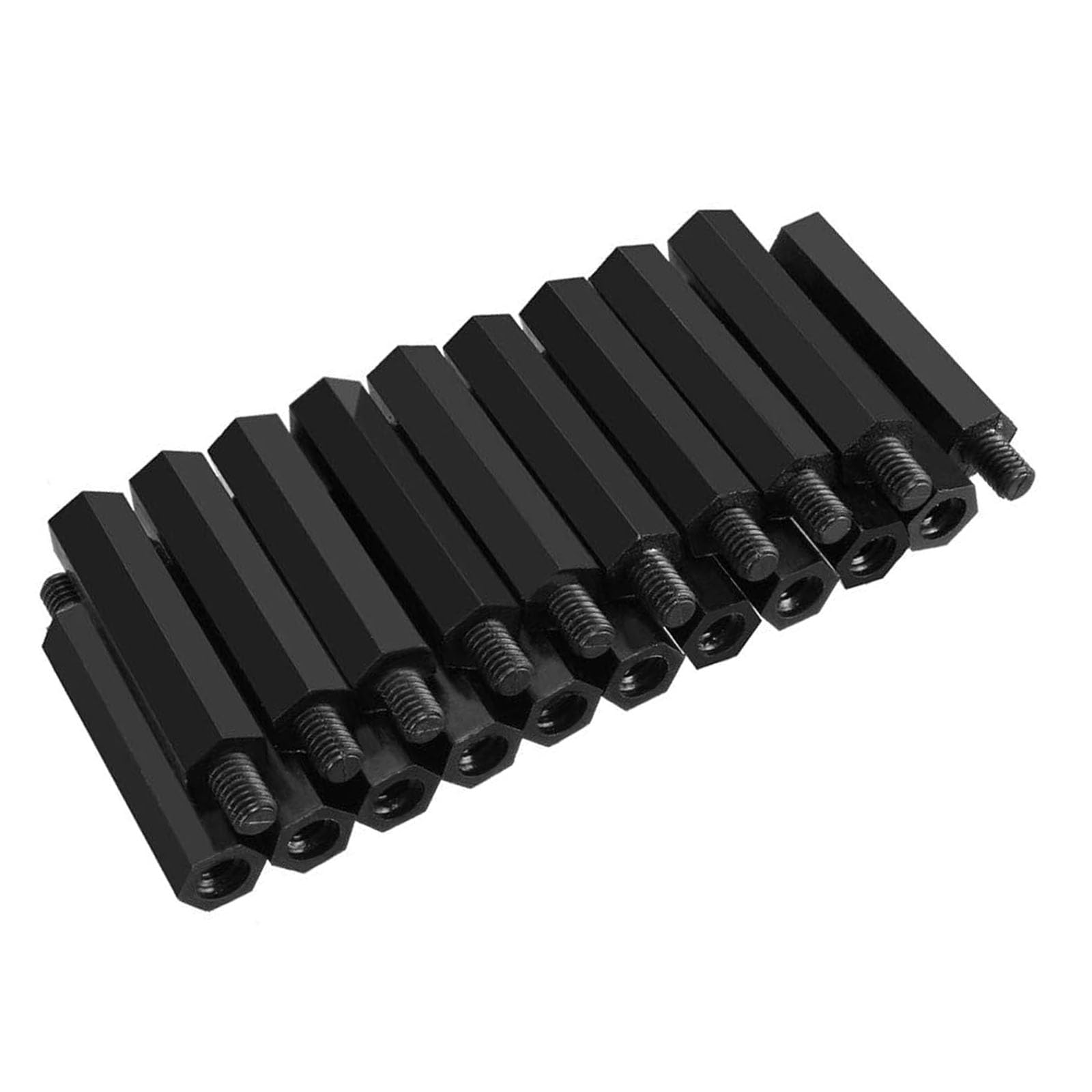 20 Pieces M6 Nylon Hex Standoff Spacer, Black Plastic Column Support Thread Length 8Mm for DIY Engineering Applications,M6×55+8mm(M6x50+8mm)