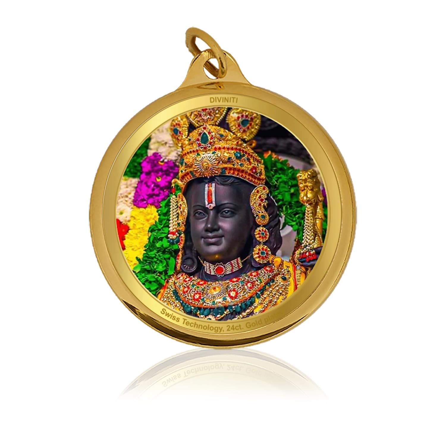 diviniti 24K Gold Plated Ram Lalla & Jai Shree Ram Pendant For Men, Women & Kids 18 MM Double Sided Stylish Pendant Necklace For Girls Divine God Pendant For Birthday Gift, Anniversary Gift-picture-35