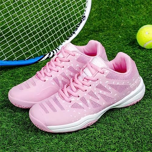 Jakcuz Womens Pickleball Shoes All Court Tennis Shoes Lightweight Mesh Breathable Indoor Outdoor Court Training Racketball Squash Volleyball Sneaker Pink #TOP3